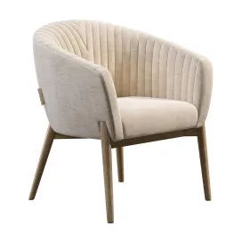 Upholstered armchair with channeled back